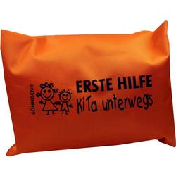 Orangene Erste-Hilfe-Tasche mit Aufschrift "KiTa unterwegs".