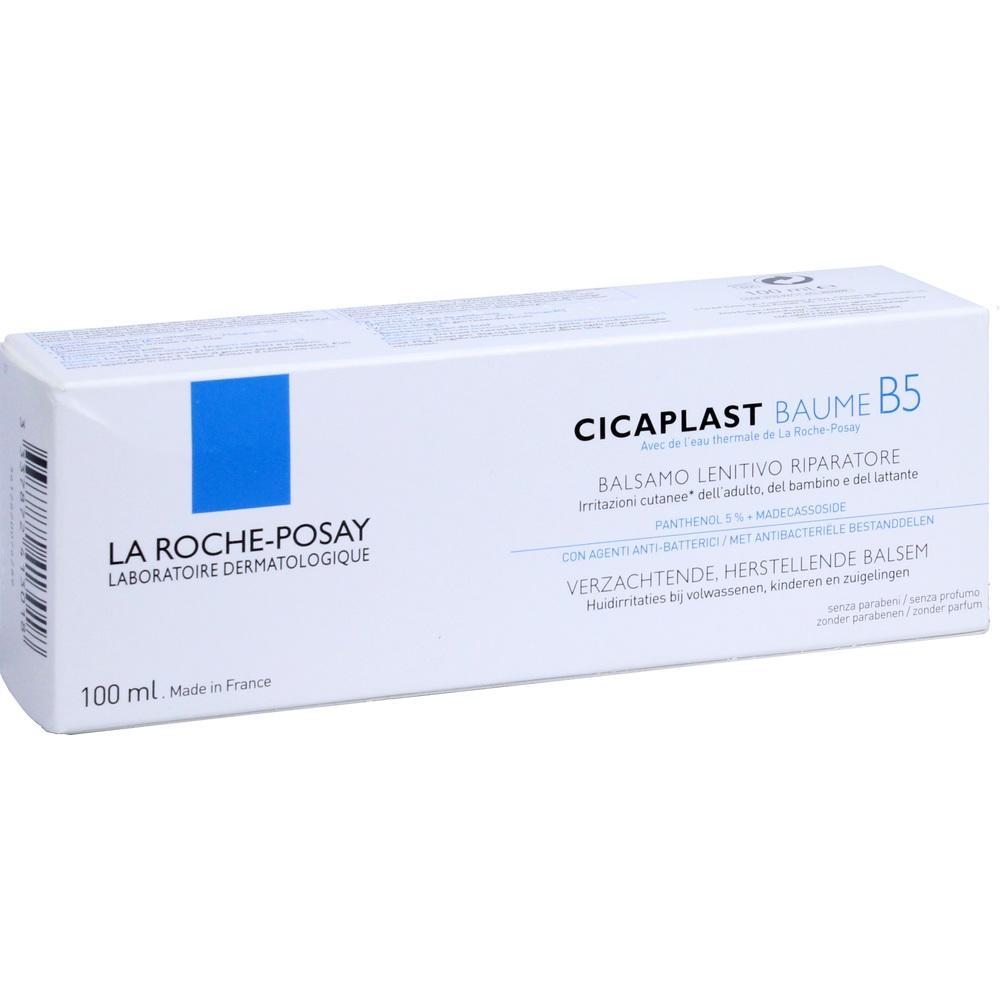 Eine weiße Verpackung der Hautcreme "Cicaplast Baume B5" von La Roche-Posay.